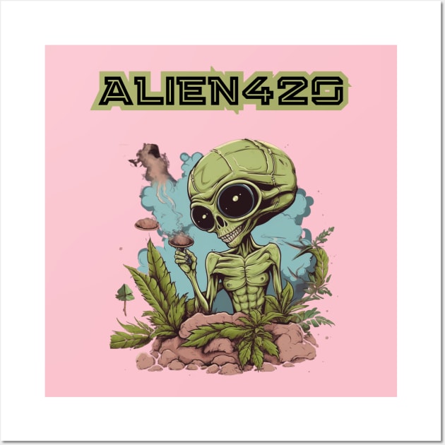 Alien 420 Og Kush Wall Art by FrogandFog